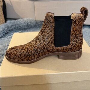 New Madewell calf hair Leopard Print Ankle Boots